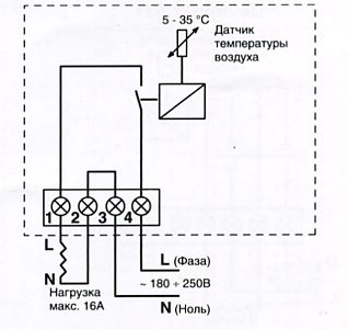 Схема подключения терморегулятора devireg D-131