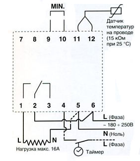 Схема подключения терморегулятора devireg D-316