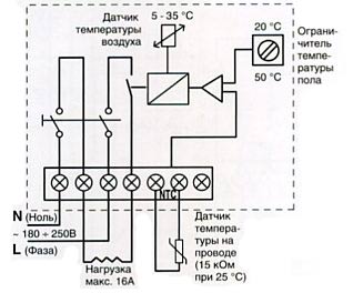 Схема подключения терморегулятора devireg D-532